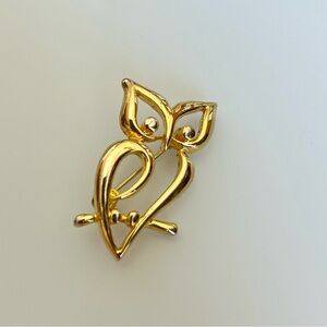Gold-Tone Owl Brooch